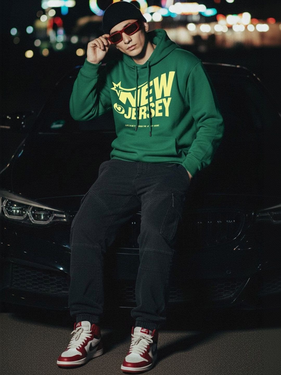 Men Printed Hooded Sweatshirt