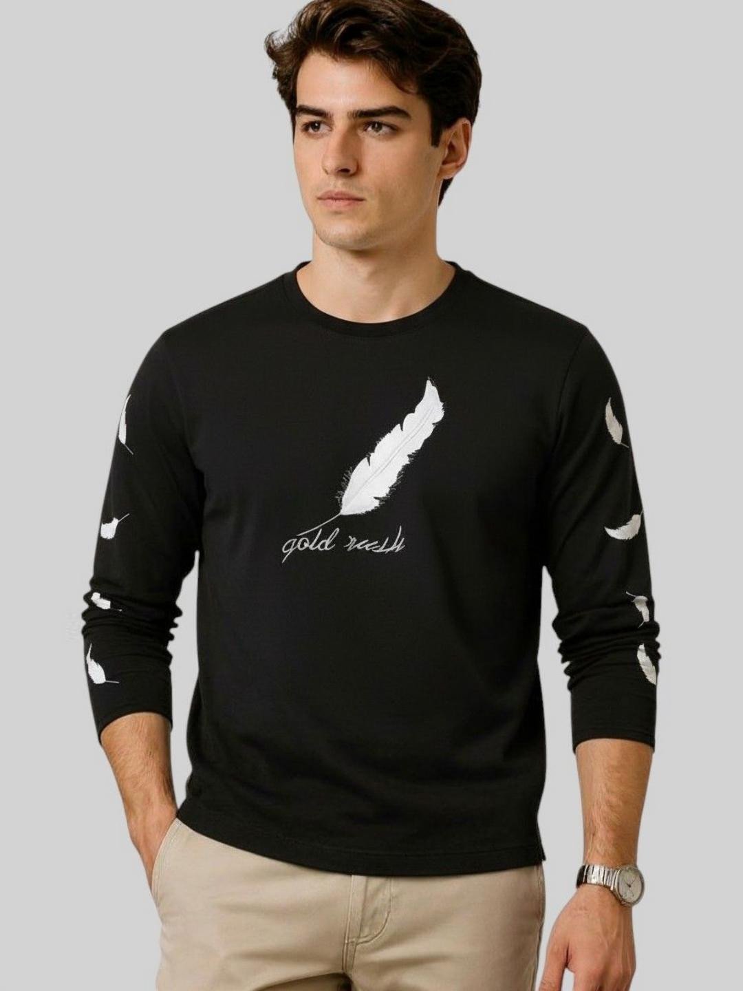 Men Graphic Printed Round Neck Cotton T-shirt